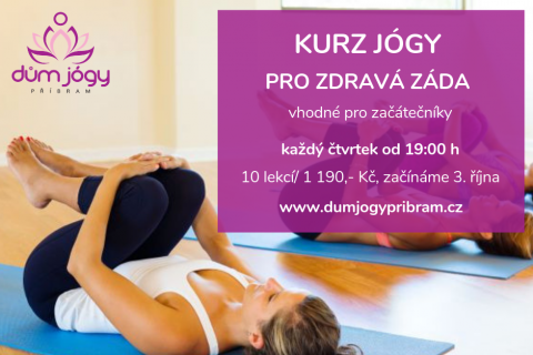 Uzavřený KURZ JÓGY PRO ZDRAVÁ ZÁDA - ZAČÁTEČNÍCI - začínáme 3. října 19