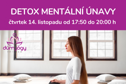 Workshop jógové terapie - DETOX MENTÁLNÍ ÚNAVY - čtvrtek 14. listopadu 19