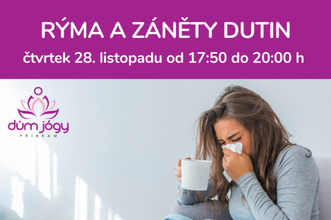 Workshop jógové terapie - RÝMA A ZÁNĚTY DUTIN A JAK JIM PŘEDCHÁZET - čtvrtek 28. listopadu 19