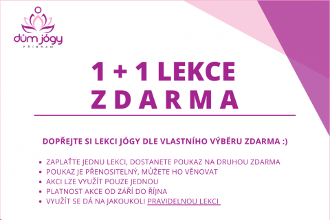 AKCE 1 + 1 lekce ZDARMA